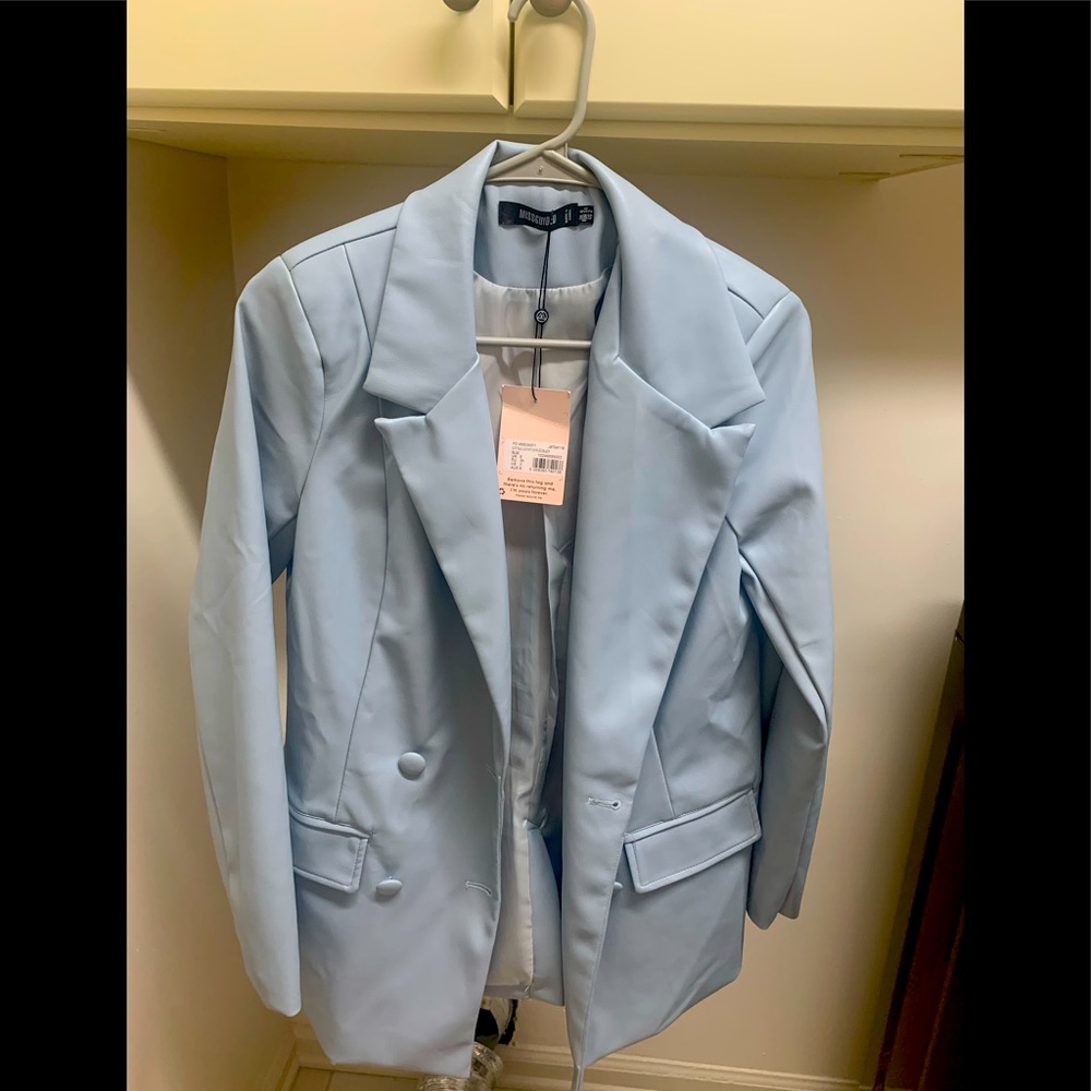 Missguided Soft Faux Leather Oversized Blazer